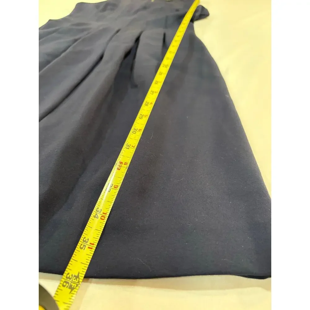 J. Crew Navy Blue Pleated Knee Length Sleeveless Dress Size 2